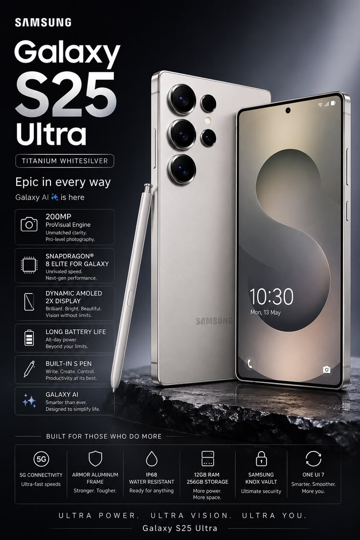 Brand New Samsung Galaxy S25 Ultra 256GB (Non-Active)